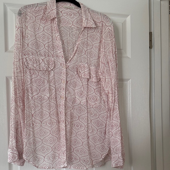 Roller Rabbit red/white print Geometric Button Down Shirt - Picture 1 of 5